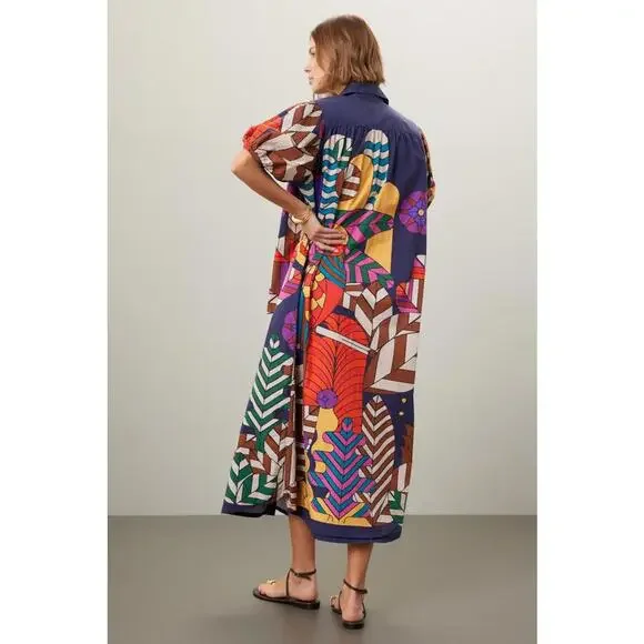 CAROLINA K Valerie Pleated Kaftan Size M Multicolor